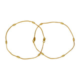 Cylindrical Design Delicate Gold Plated Anklets - KSupreme