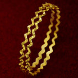 Daily wear Designer Gold Plated Zigzag Bangles - KSupreme