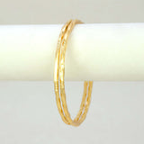 Dashing Gold Plated Twisted Plain Bangles - K Supreme