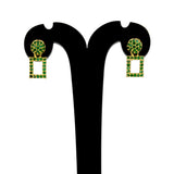 Dazzling Gold Plated Geometric Stone Drop Earrings - K Supreme