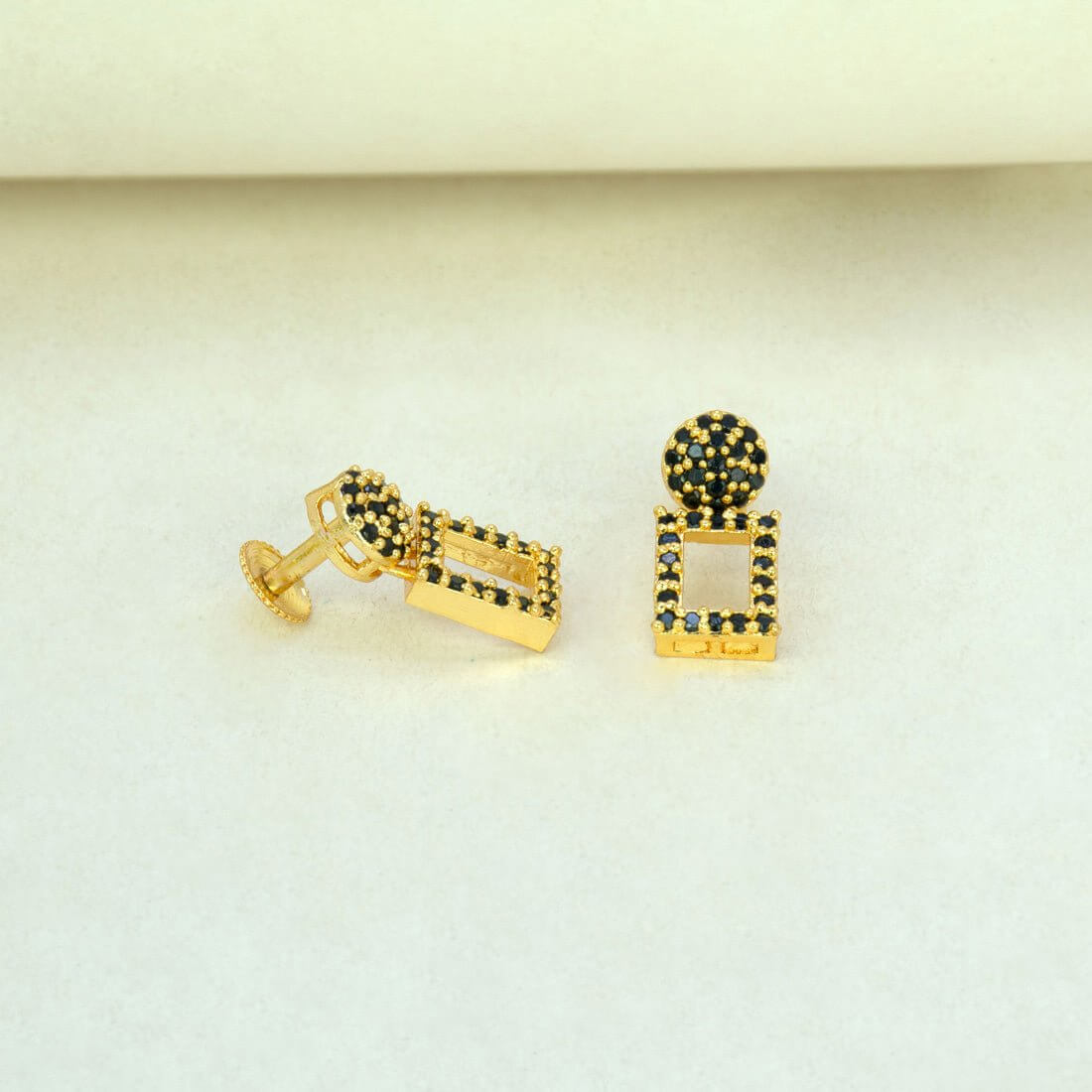 Dazzling Gold Plated Geometric Stone Drop Earrings - K Supreme