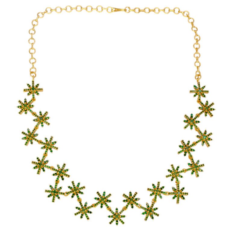 Dazzling Gold Plated Semi - precious Stone Necklace - K Supreme