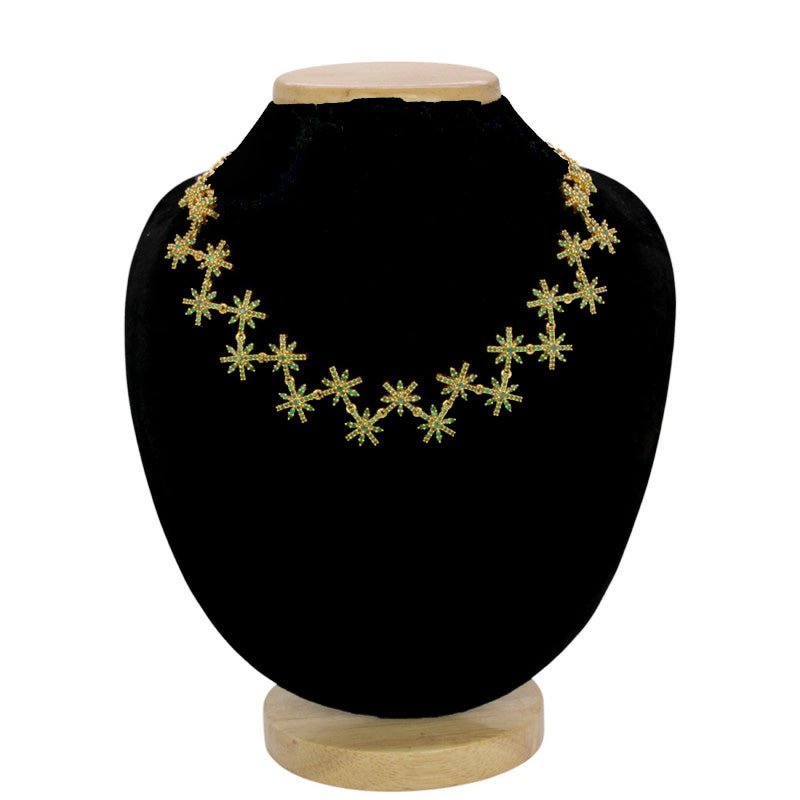 Dazzling Gold Plated Semi - precious Stone Necklace - K Supreme