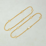 Delicate Gold Plated Star Double Line Box Chain Anklets - K Supreme