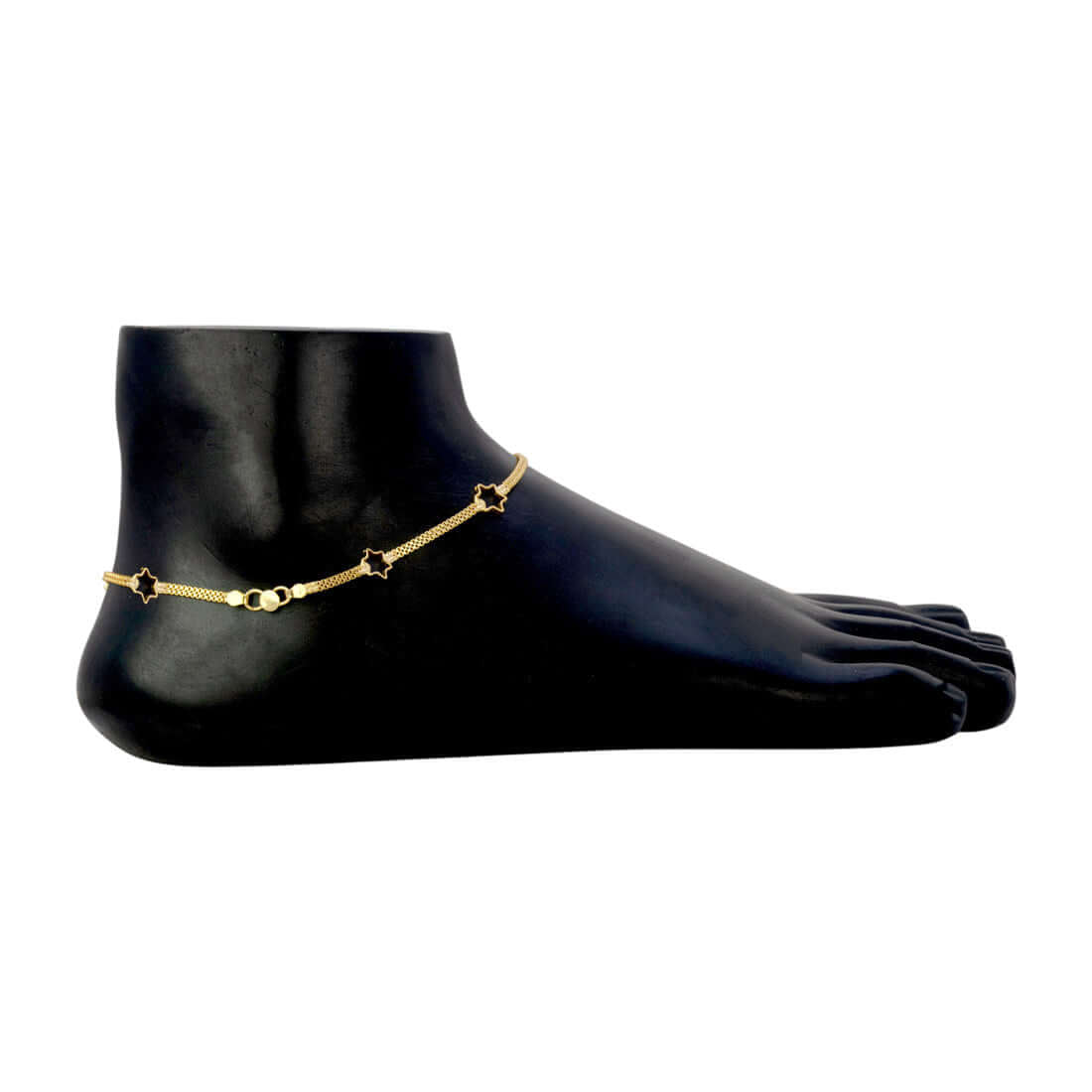 Delicate Gold Plated Star Double Line Box Chain Anklets - K Supreme