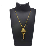Designer Black and Golden Beads Cz Mangalsutra Necklace - KSupreme