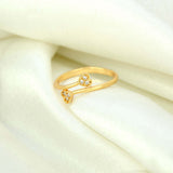 Dual Heart American Diamond Ladies Finger Ring - K Supreme