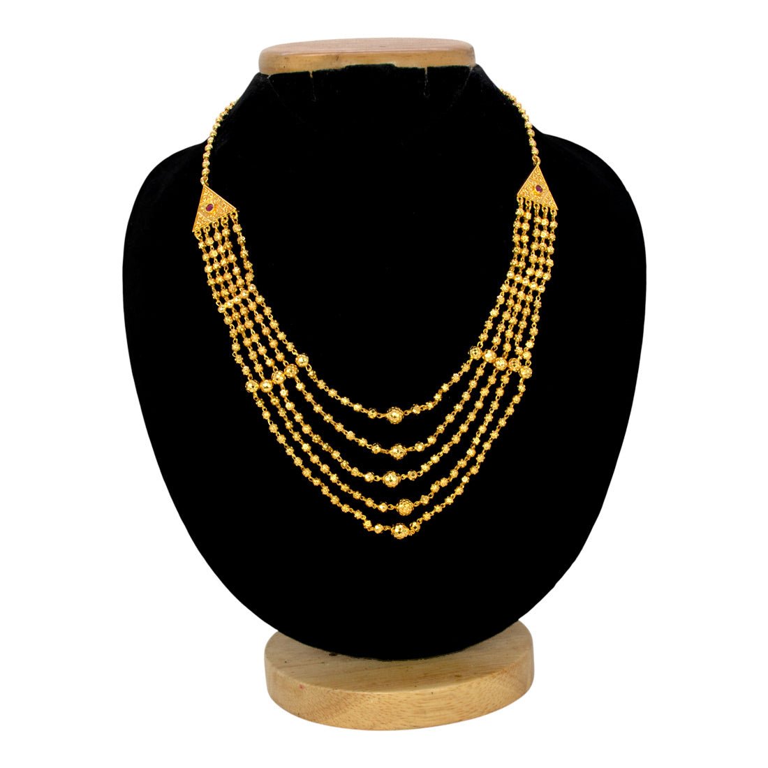 Elegant Five - Strand Designer Golden Beads Layer Necklace - KSupreme