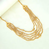 Elegant Five - Strand Designer Golden Beads Layer Necklace - KSupreme