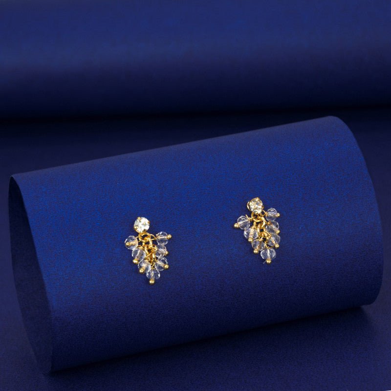 Elegant Gold Plated Crystal Cluster Hanging Earrings - K Supreme