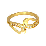 Elegant Gold Plated CZ Stone Finger Ring for Women