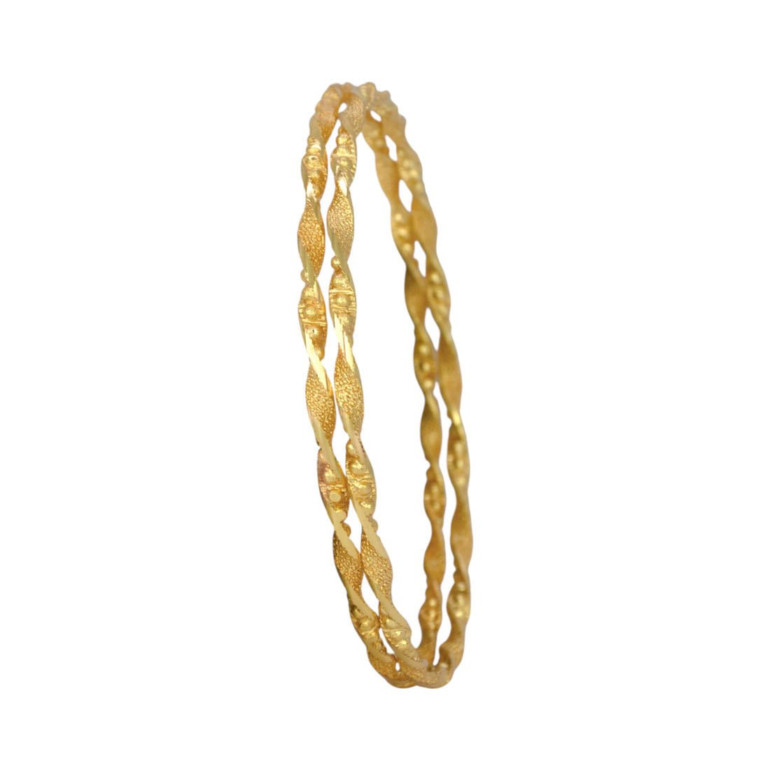 Elegant Gold Plated Designer Spiral Bangles - K Supreme