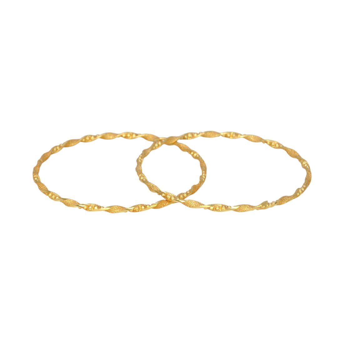Elegant Gold Plated Designer Spiral Bangles - K Supreme