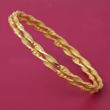 Elegant Gold Plated Designer Spiral Bangles - K Supreme
