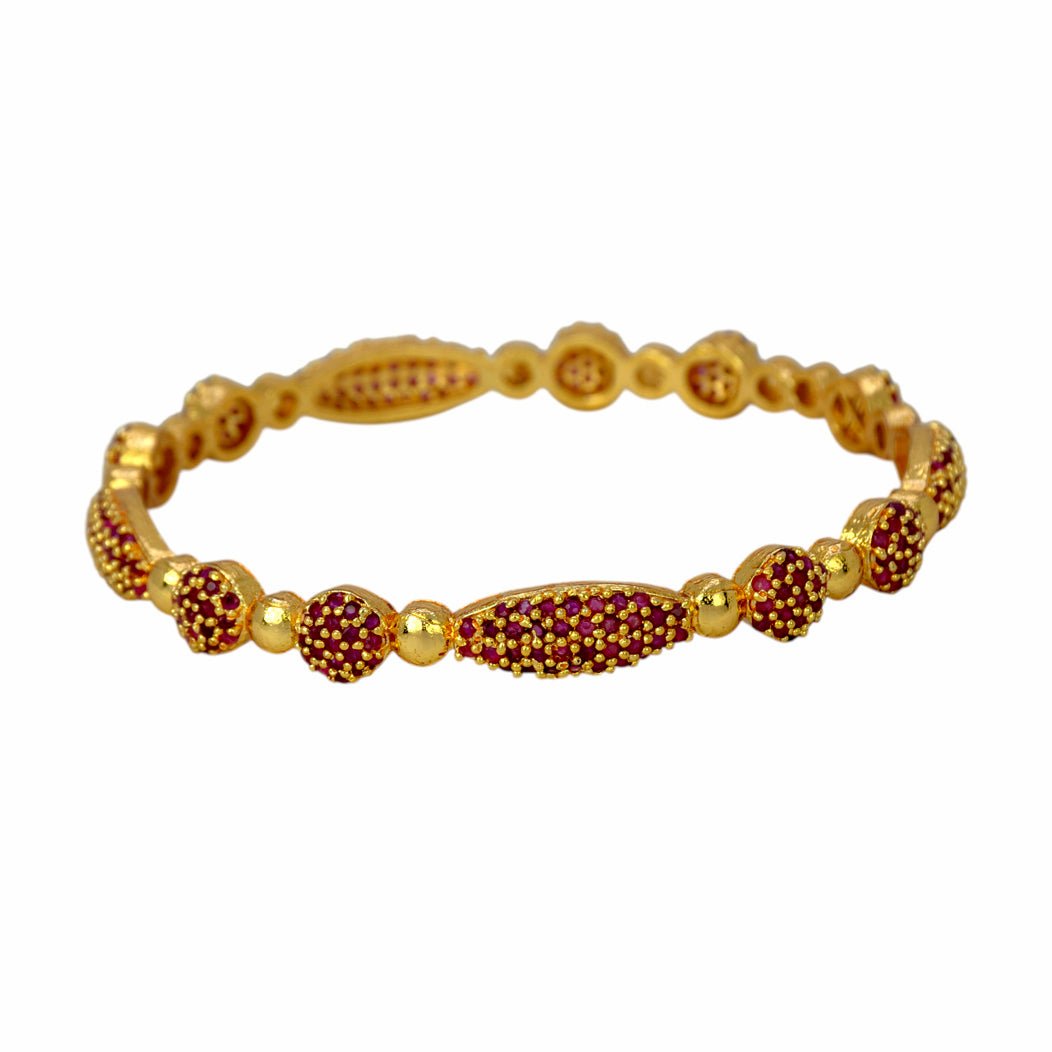 Elegant Gold Plated Designer Stone Bangle - K Supreme