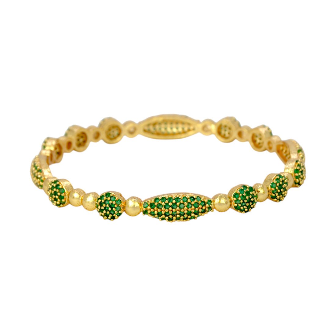 Elegant Gold Plated Designer Stone Bangle - K Supreme