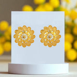Elegant Gold Plated Floral Designer Big Stud Earrings - KSupreme