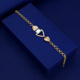 Elegant Gold Plated Hearts Cubic Zirconia Bracelet - KSupreme