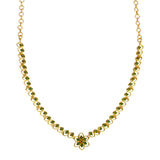 Elegant Gold Plated Leaves Design Stone Necklace - K Supreme