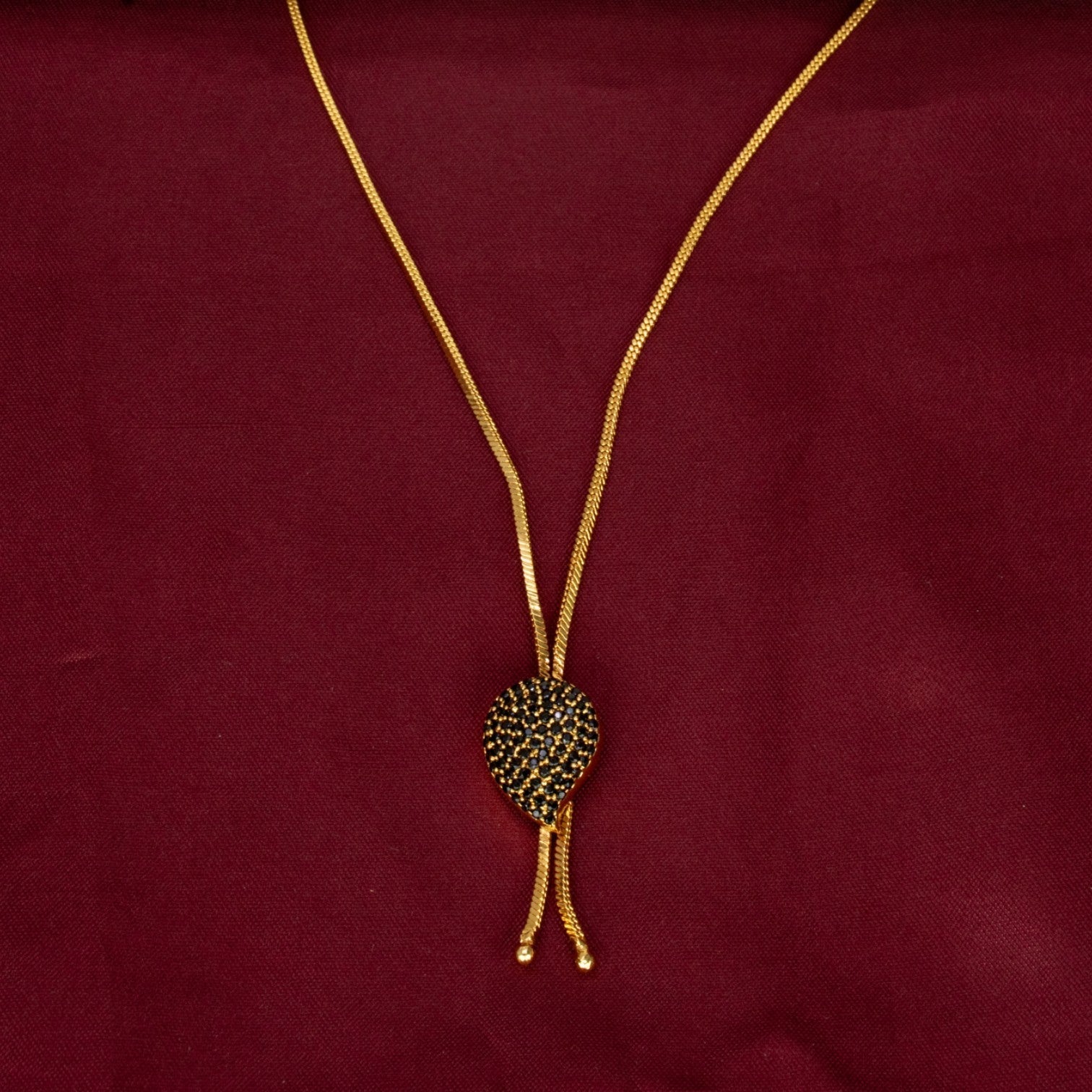 Elegant Gold Plated Stone Pendant Chain - KSupreme