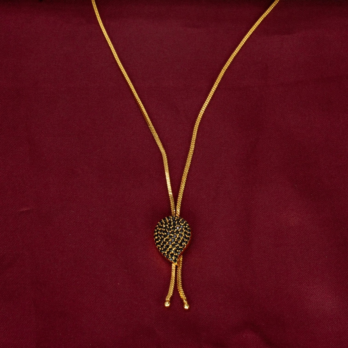 Elegant Gold Plated Stone Pendant Chain - KSupreme