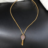 Elegant Gold Plated Stone Pendant Chain - KSupreme