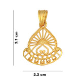 Elegant Gold Plated Sunrise Filigree Pendant