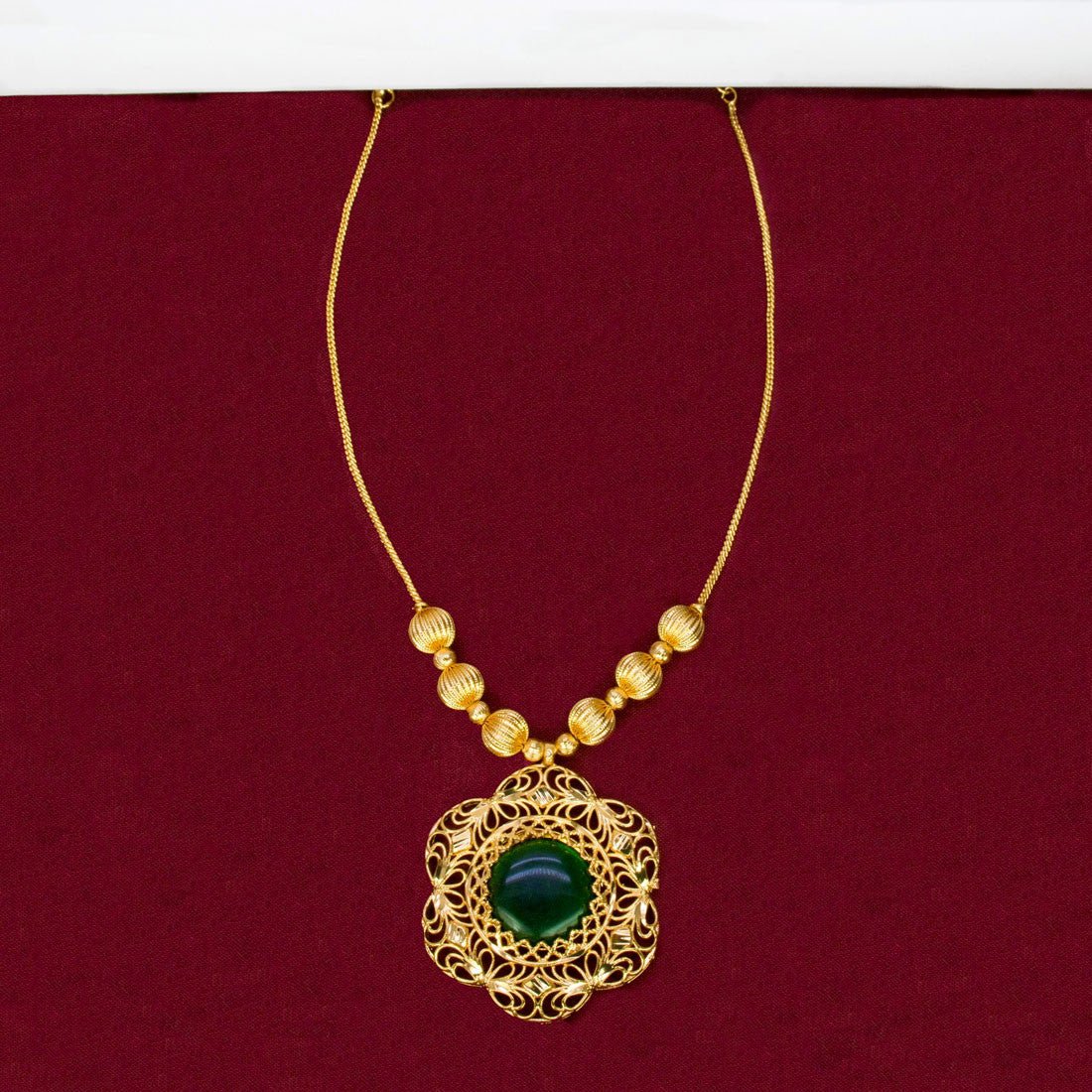Ethnic Gold Plated Enamel Floral Pendant Necklace - K Supreme