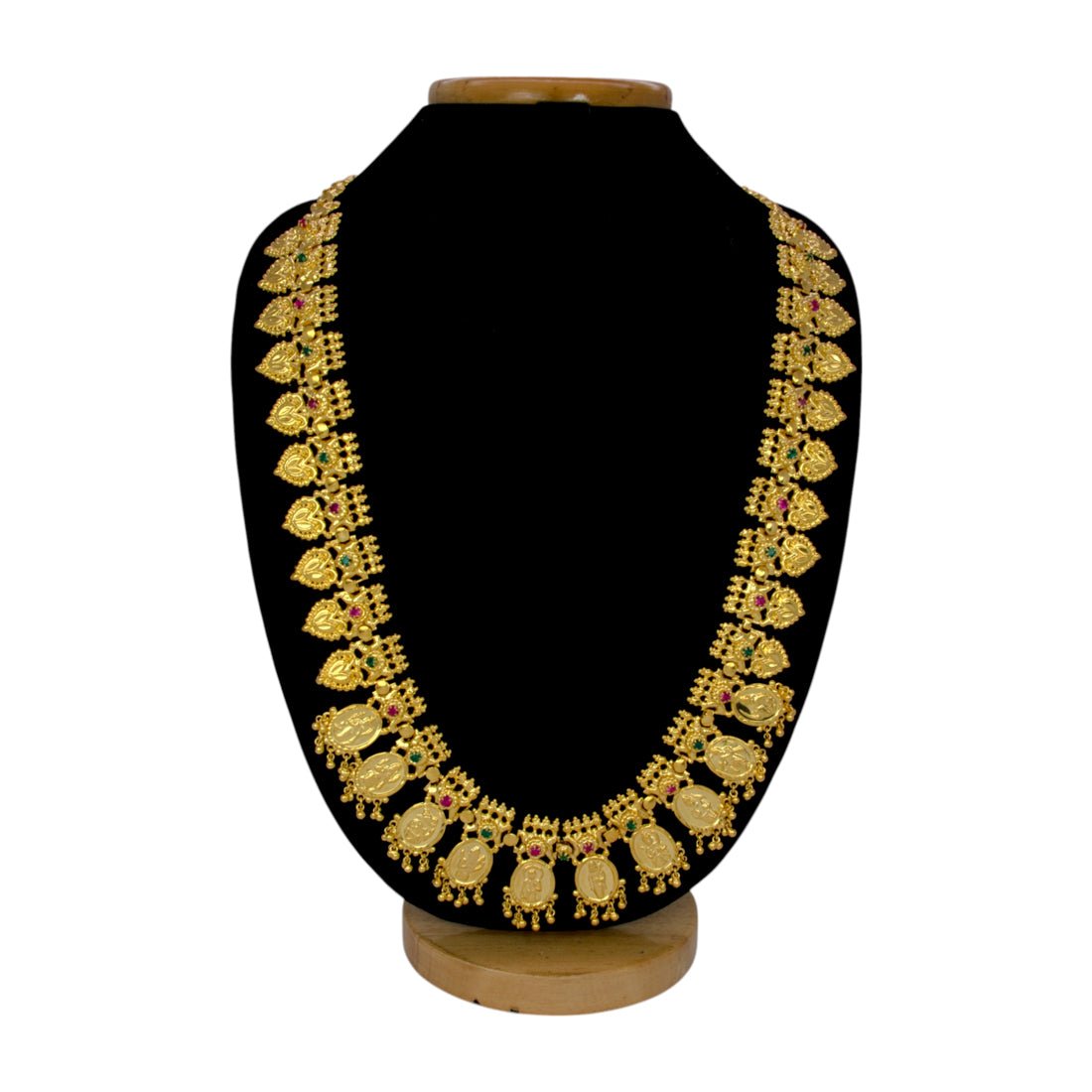 Ethnic Gold Plated Ruby Emerald Dashavatharam Long Chain - KSupreme