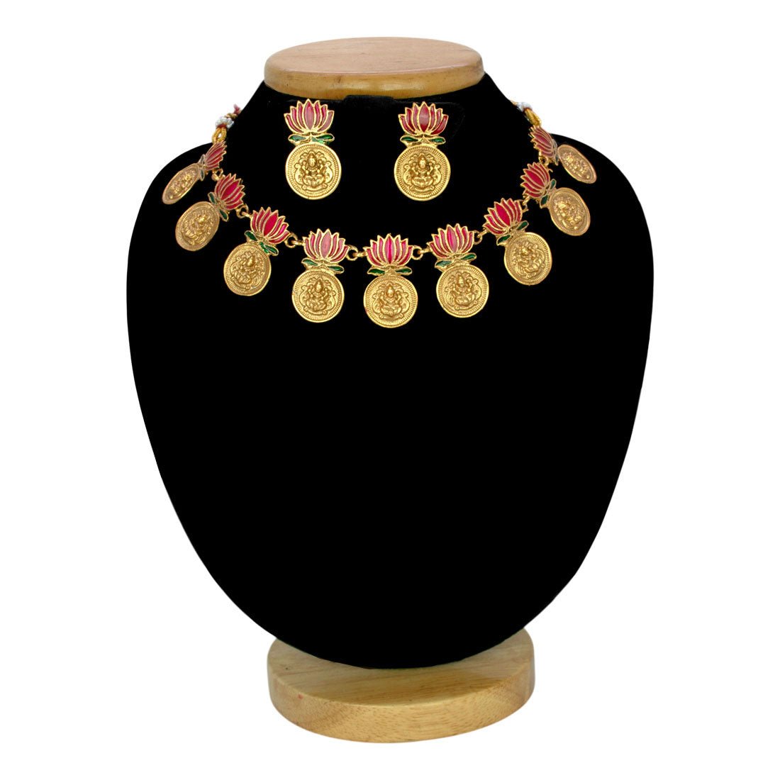 Ethnic Lakshmi Kasu Lotus Necklace Set - KSupreme