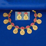 Ethnic Lakshmi Kasu Lotus Necklace Set - KSupreme
