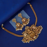 Exquisite Antique Gold Plated Lakshmi Kemp Choker Set - KSupreme
