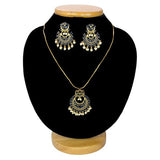 Exquisite Gold Plated Synthetic Stone Pendant Set - K Supreme