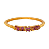 Exquisite Matte Gold Plated Ruby Designer Bangle - K Supreme