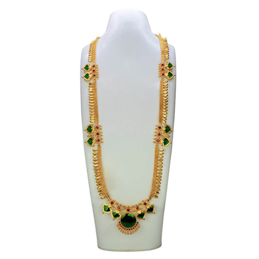 Exquisite Premium Gold Plated Jasmine Palakka Long Necklace - K Supreme