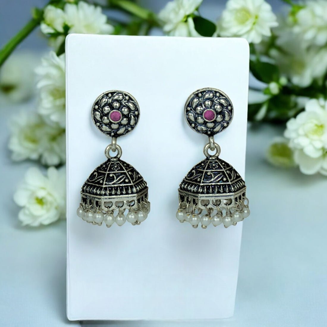 Fashion Black Metal Oxidized Jimikki/Jhumka Earrings - KSupreme