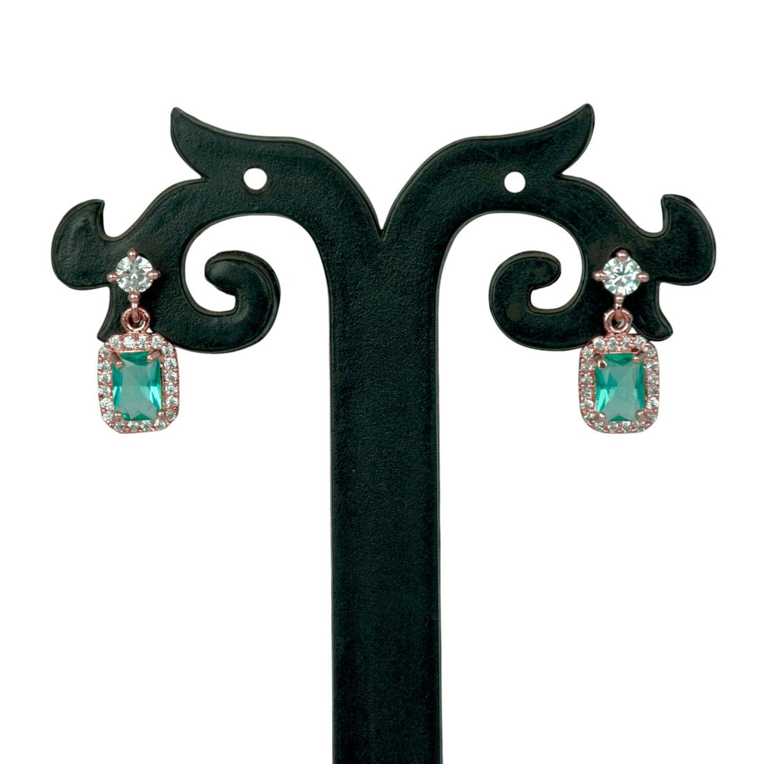 Fashionable CZ Square Stone Drop Earrings - K Supreme