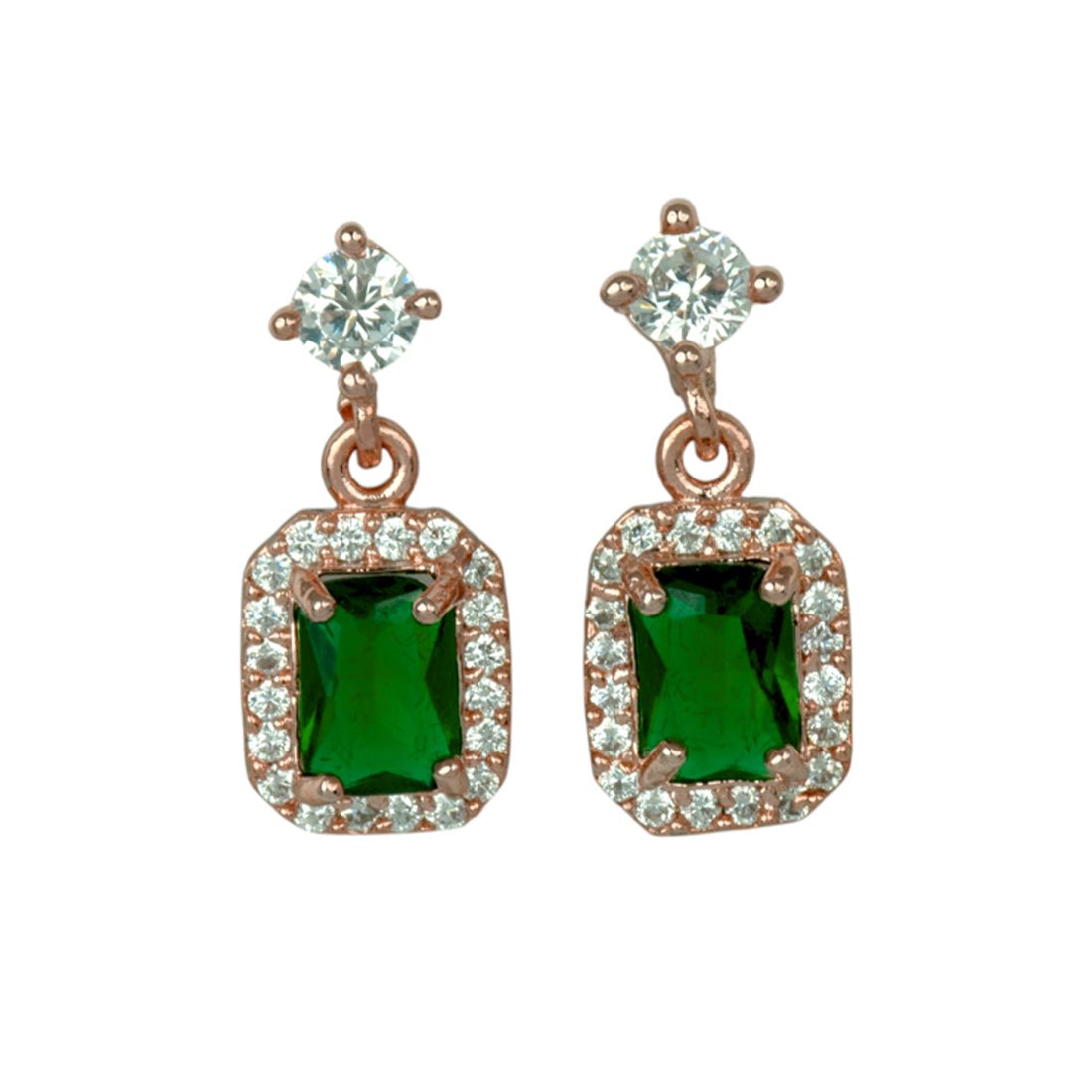 Fashionable CZ Square Stone Drop Earrings - K Supreme