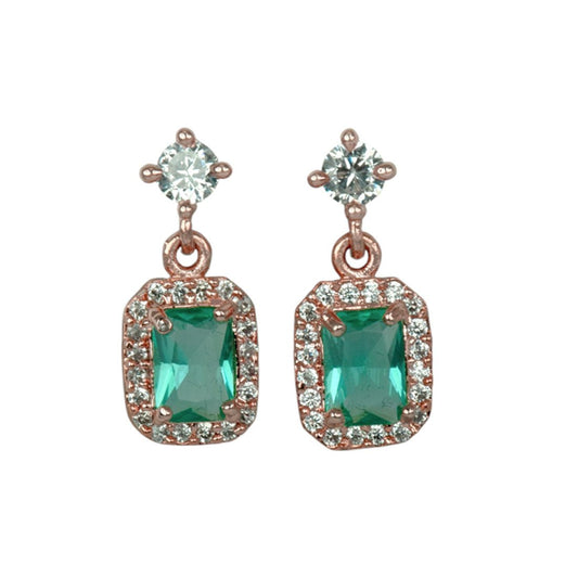 Fashionable CZ Square Stone Drop Earrings - K Supreme