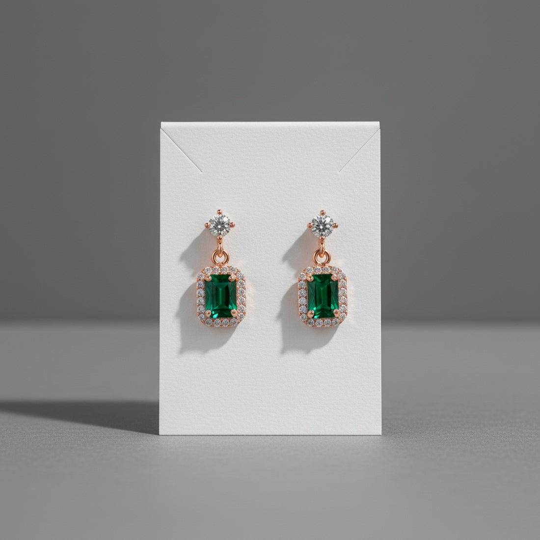 Fashionable CZ Square Stone Drop Earrings - K Supreme