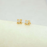 Floral Gold Plated CZ Second Stud/Kids Studs - K Supreme