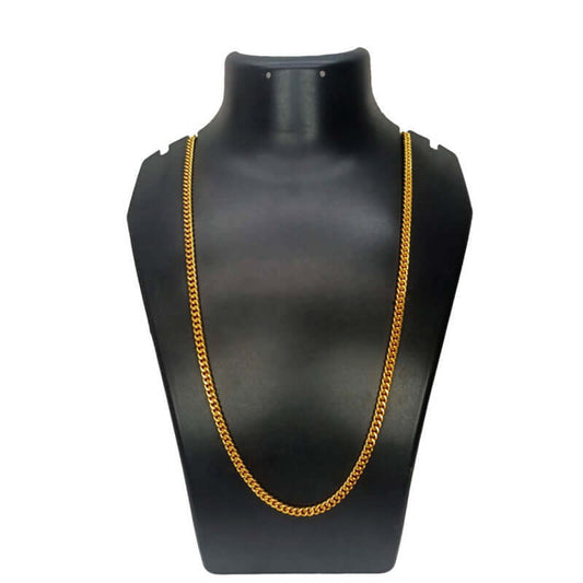 Gold-Plated Unisex Cuban Curb Link Chain