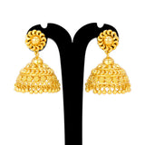 Gold Plated Big Floral Design Umbrella Jhumka Earrings - K Supreme