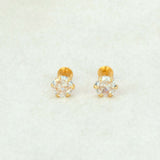 Gold Plated Classic CZ Second Stud Earrings - K Supreme