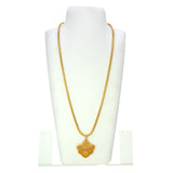 Gold Plated Designer Chain With Ruby CZ Matte Pendant