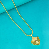 Gold Plated Designer Chain With Ruby CZ Matte Pendant