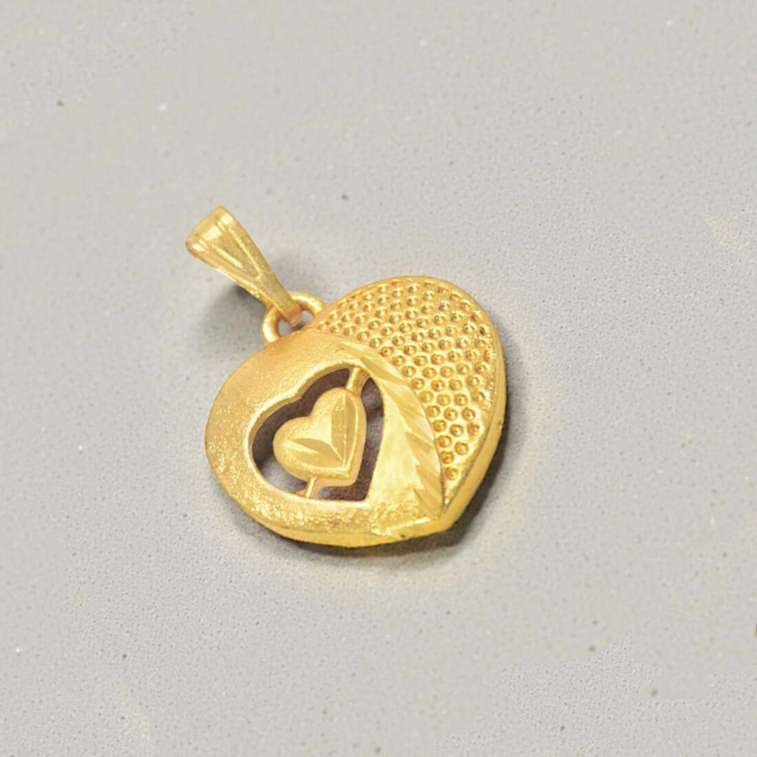 Gold Plated Designer Heart in Heart Pendant For Girls - K Supreme
