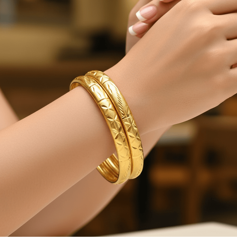 Gold Plated Designer MC Pipe Bangles for Women - K Supreme