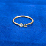 Gold Plated Double Side Stone Toe Ring/Minji - KSupreme