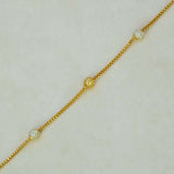 Gold Plated Dual Tone Bead Box Chain Bracelet - K Supreme